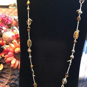 Kendra Scott Ruth Long Necklace brown mix stones